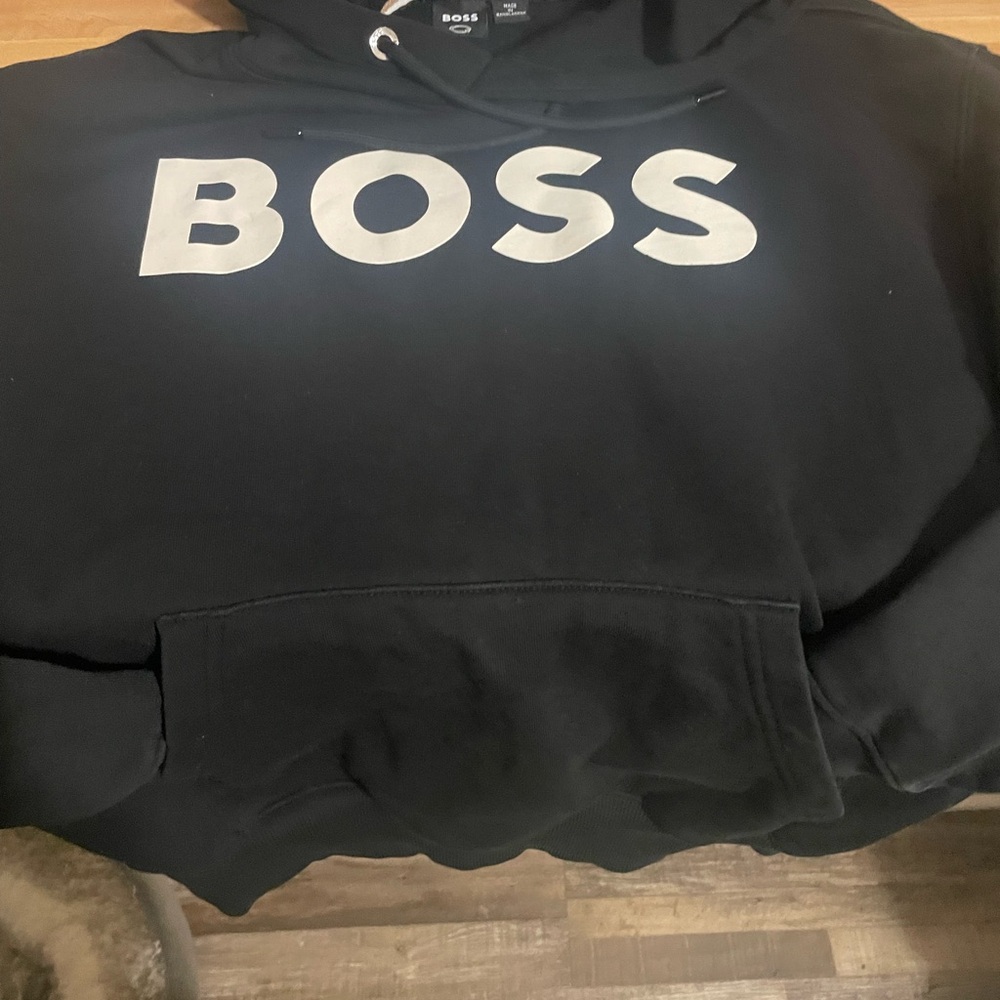 Boss Black Sweatshirt with Metallic Logo
